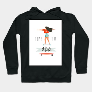 TIME TO RIDE GIRL SURFING Hoodie